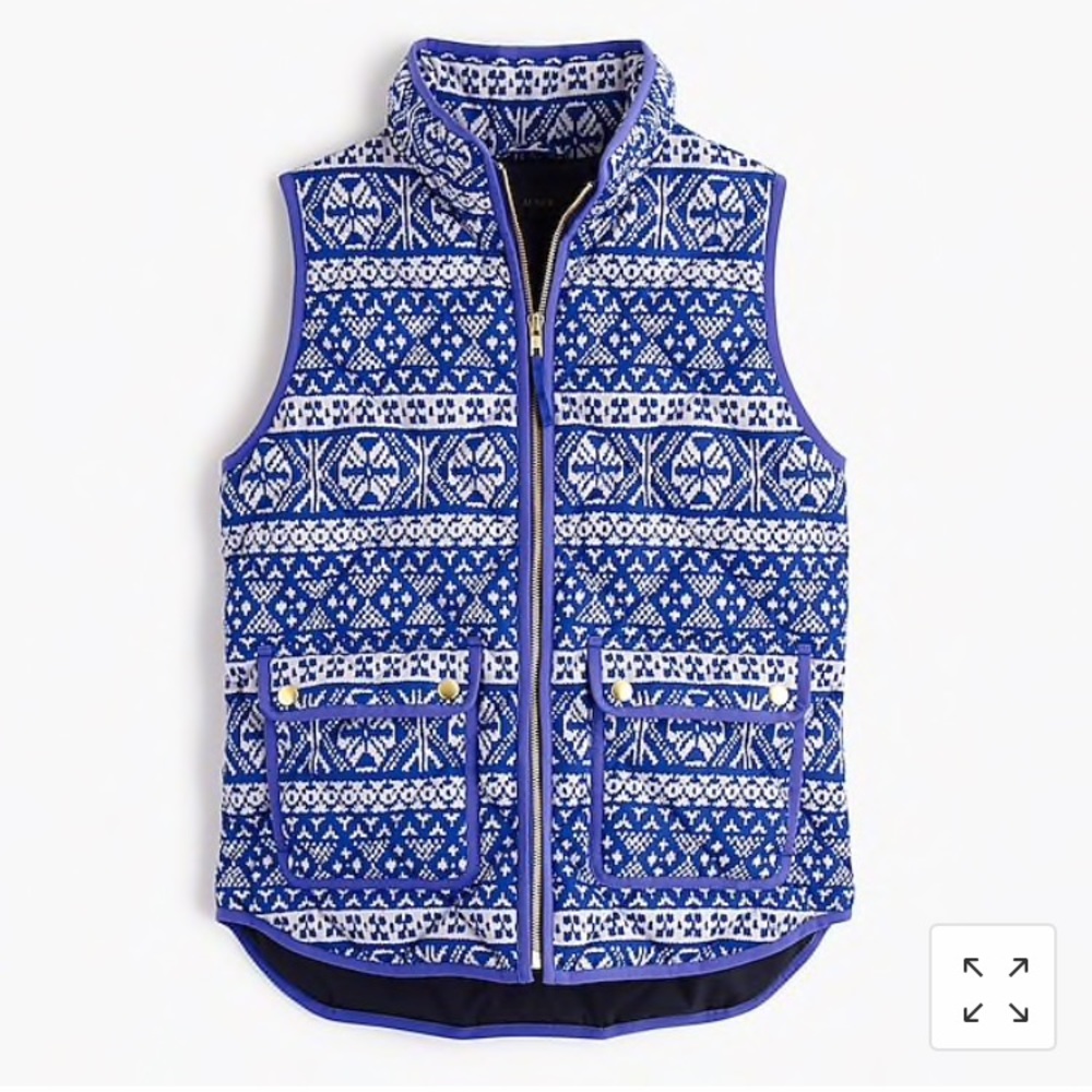 J.Crew Excursion Vest in Fair Isle. Small. EUC!